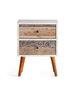 Hanah Home Mesilla de Noche Malmo Blanco y Nogal 40x55x35 cm